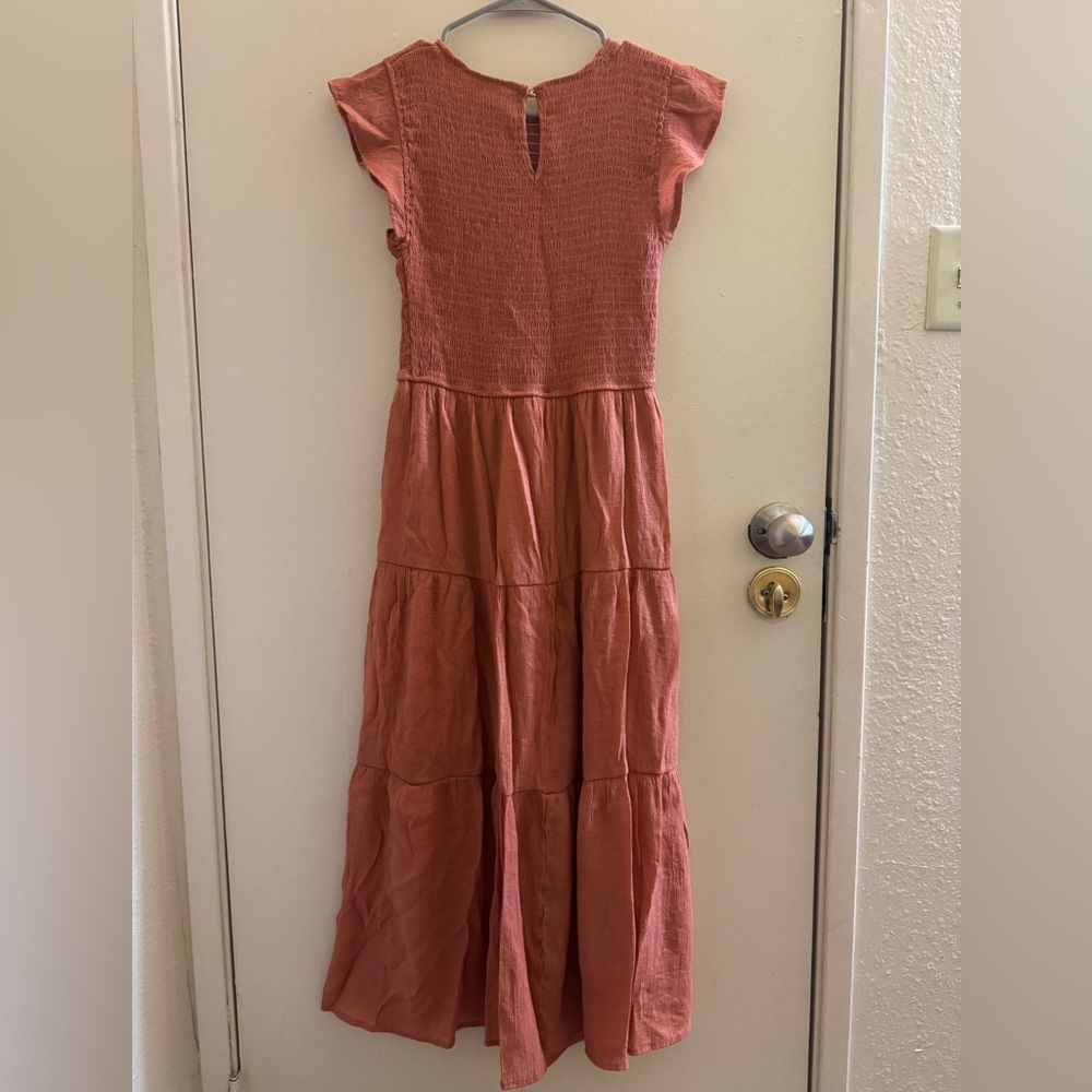 By the River Rust Smocked Maxi Dress - Picture 3 of 3
